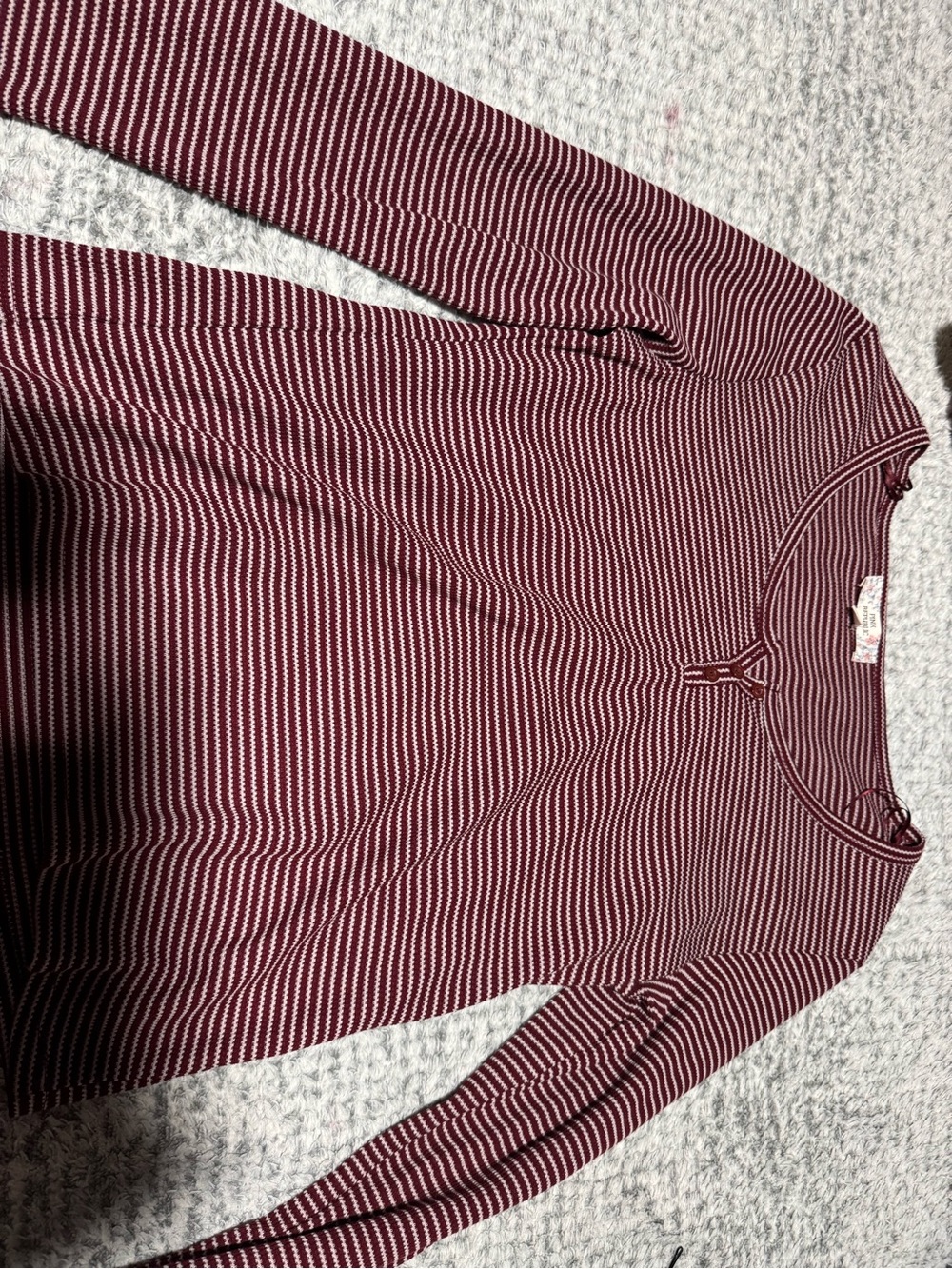 Pink Republic Burgundy and White Striped Long-Sleeve Top